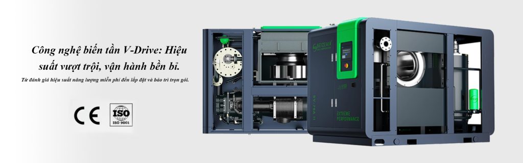 Công nghệ biến tần V-Drive: Hiệu suất vượt trội, vận hành bền bỉ. Tự động giám sát hiệu suất năng lượng miễn phí đến khi đạt và bảo trì gói.